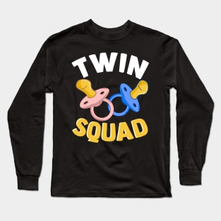 Cute & Funny Twin Squad Twinning Baby Pacifiers Long Sleeve T-Shirt